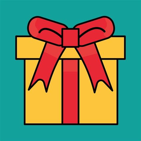 Gift box with red ribbon | Premium Vector