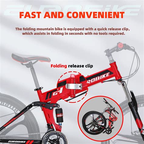 Buy Folding Mountain Bike, Eurobike G4 Mountain Bike 26 Inch, 3-Spoke ...