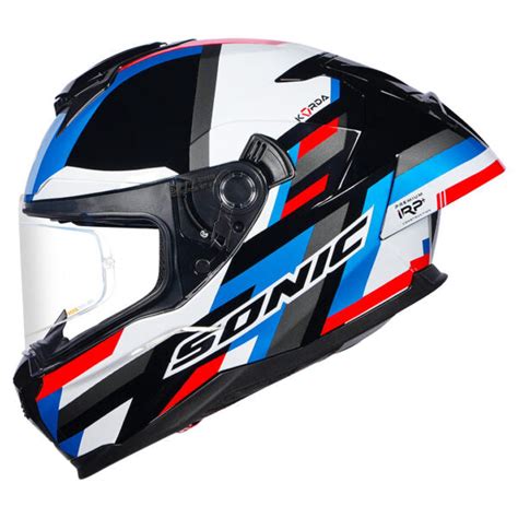 KORDA SONIC GP MOZE GLOSS BLUE RED W/P HELMET (Dual visor) – AH Helmets