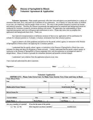 Non Profit Volunteer Agreement Form | pdfFiller