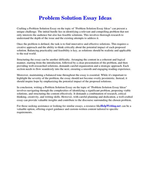 Image result for Problem Solution Essay Topic Ideas