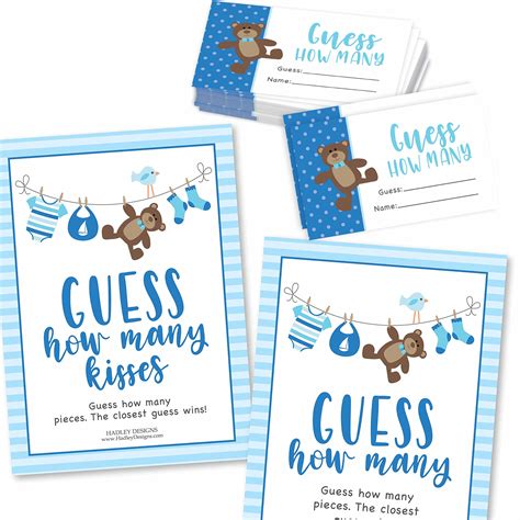 Buy 25 Guess How Many Baby Shower Games for Boys - Guessing Games, Baby ...