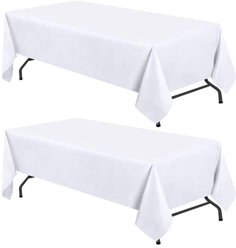 WEALUXE Set of 1White Rectangle Tablecloth for Tables 8ft [60x126 Inch ...