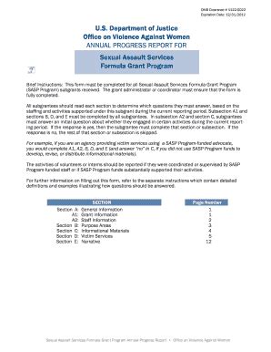 DOJ Annual Progress Report For SASP 2012-2026 - Fill and Sign Printable ...