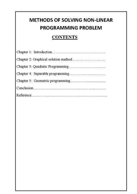 Nonlinear programming problem( msc. Project) - METHODS OF SOLVING NON ...