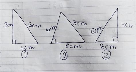 draw a triangle of sides 3,4 and 6 centimetres.draw three different ...