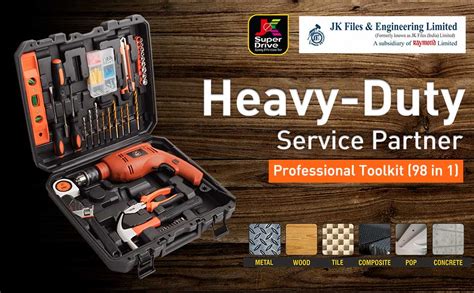 JK Super Drive Professional Tool Kit with 13mm (550Watt) E.Co Heavy ...