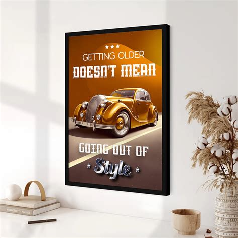 Artwork Of Vintage Car With Quote Wall Art – Ritwikas