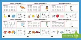 EYFS Phase 3 zz, qu, sh, ch, th, ng Phonics Activity Mats