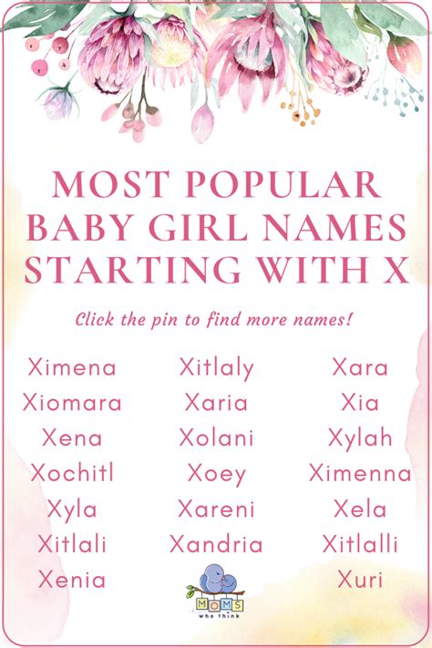 Baby Girl Names That Start With X | Baby girl names, Cute baby girl ...