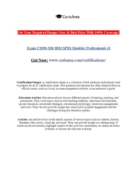 Exam C2090-930 IBM SPSS Modeler Professional v3 - Get Your Required ...