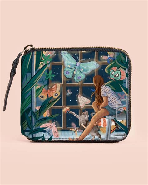 Small Zippered Wallet Night Magic – Compact Organizer for Cards & Cash ...