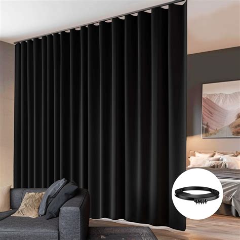 Amazon.com: hoeflife Room Divider Curtain with Flexible Ceiling Track ...