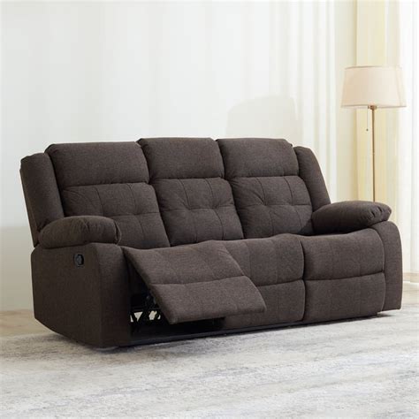 Buy Helios Zurich Fabric 3-Seater Recliner - Brown from Helios by Home ...