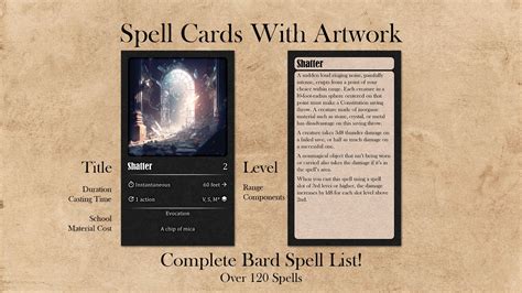 Dnd 5E Bard Spell Cards Pdf at Joshua Freeman blog