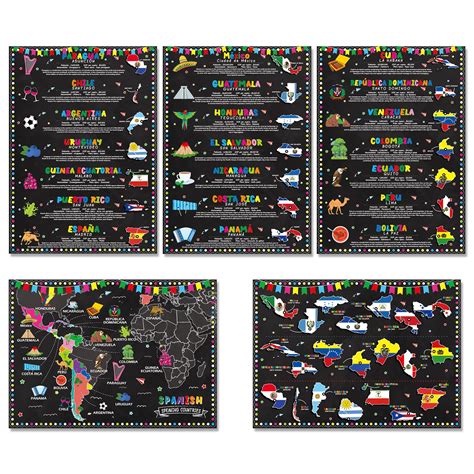 Amazon.com: gisgfim 18 x 12 in Spanish Speaking Countries (with Map ...