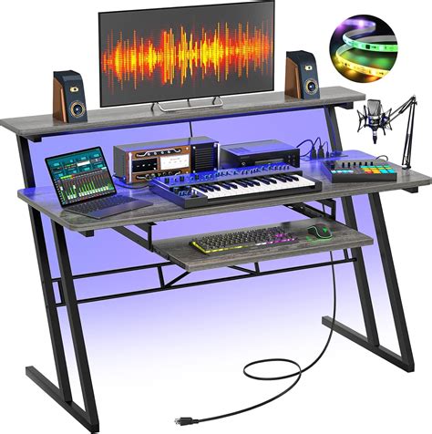 armocity Music Studio Desk with Power Outlets and India | Ubuy