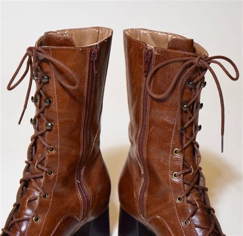 Womens Brown Leather Chunky Boots at Leonard Gagliano blog