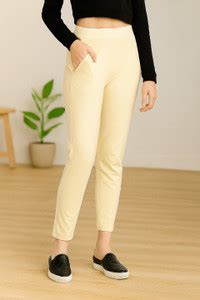 Dollar Missy Straight Fit Women Beige Trousers - Buy Dollar Missy ...