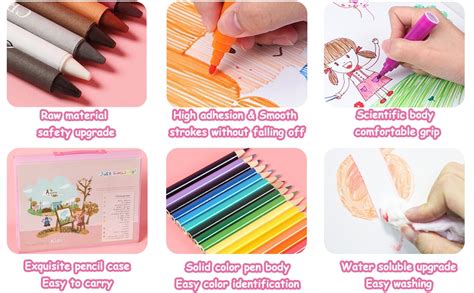 Buy PLUSPOINT 208 Pack Drawing Art Set, Deluxe Art Case with Double ...