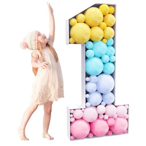 3ft/35in Mosaic Balloon Numbers Frame Pre-Cut Large Foam Board Backdrop ...