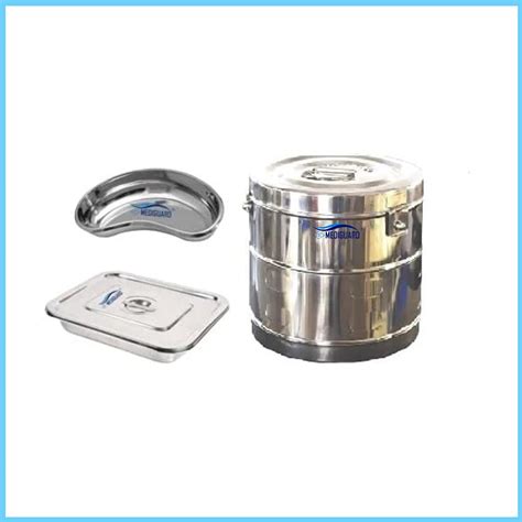 MEDIGUARD Combo Dressing Drum 9"x9", Kidney Tray 8", Instrument Tray W ...