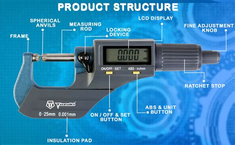Yuzuki Digital 0-25mm Double Ball Outside Micrometer : Amazon.in ...