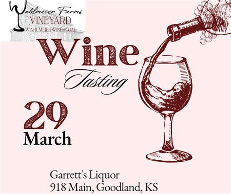 Wahlmeier Vineyards wine tasting, Garrett's Liquor, Goodland, 29 March ...