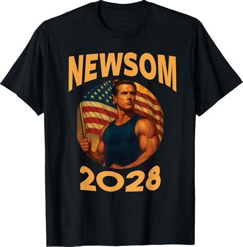 Amazon.com: Gavin Newsom 2028 Political Satire Muscle American Patriot ...