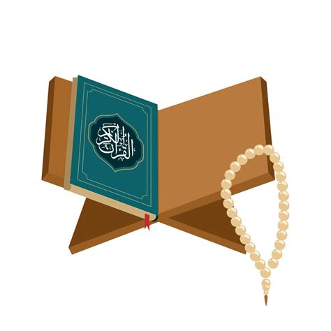 illustration of open quran on table, book of islam, holy book of islam ...
