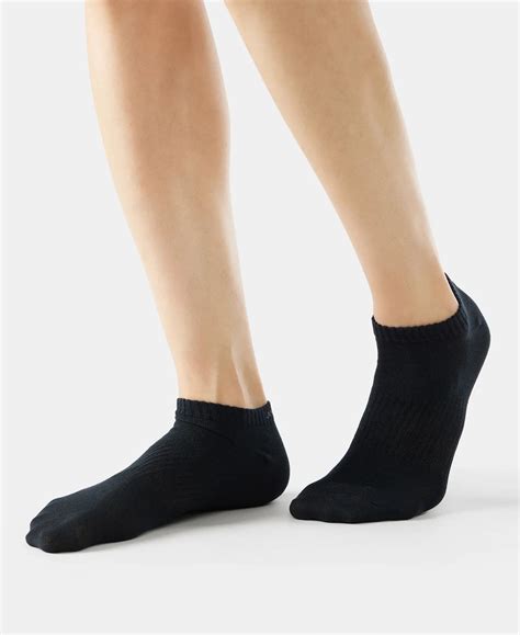 Buy Compact Cotton Low Show Socks With StayFresh Treatment - Black 7097 ...