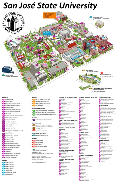 San Jose State University Campus Map - Ontheworldmap.com