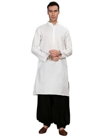 Buy Sanwara Premium Cotton White Kurta Set for Mens Cultural Charm and ...