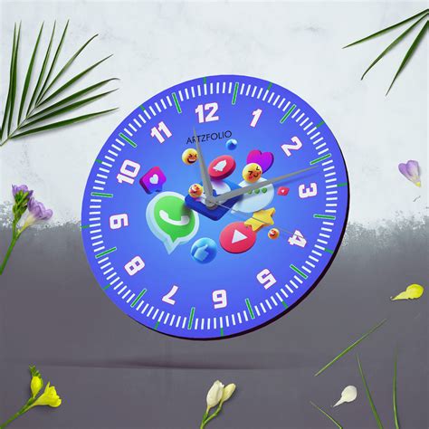 Social Media Icons Quartz Wall Clock | Non-Ticking Silent Movement ...