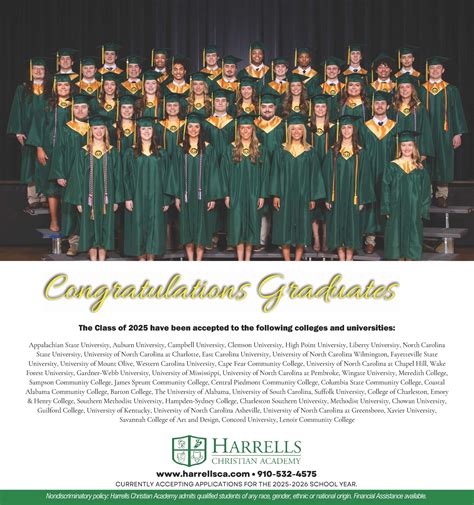 Congratulations to the Harrells Christian Academy Class of 2025!