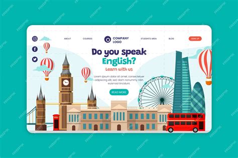 Plantilla de lecciones de inglés de diseño plano dibujado a mano ...