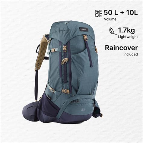 Trekking Bag 50+10L Air - MT 500 Blue