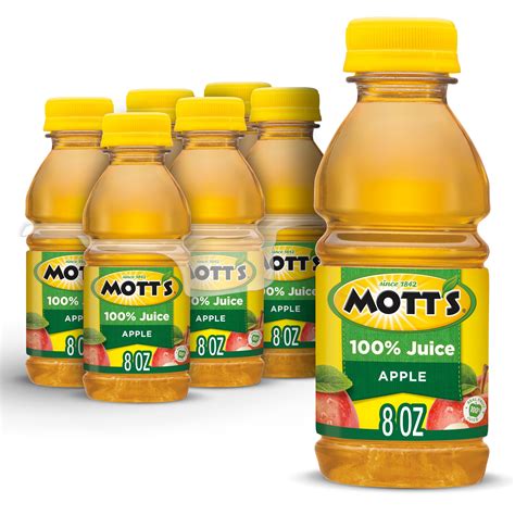 Mott's 100% Juice Original Apple Juice, 8 fl oz, 6 Count Bottles ...