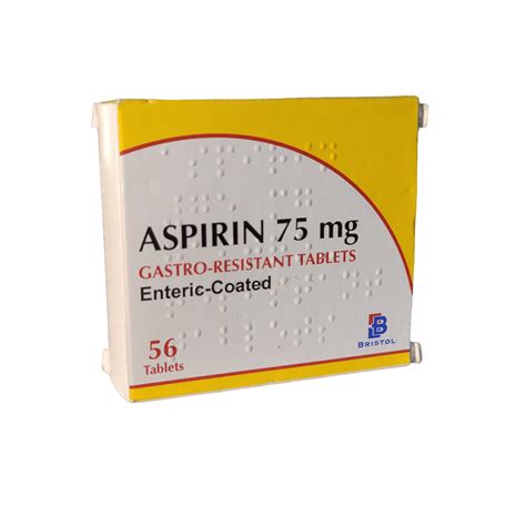 ASPIRIN 75mg GASTRO-RESISTANT x 56 ENRIC-COATED TABLETS. - Vastovers Retail Store For Drugs ...