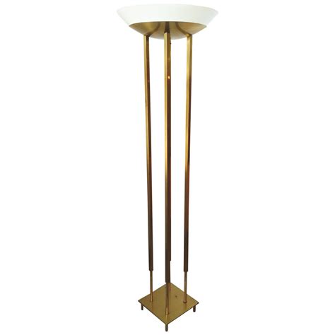 Mid Century Modern Brass Floor Torchiere Lamp Style of Tommi Parzinger ...