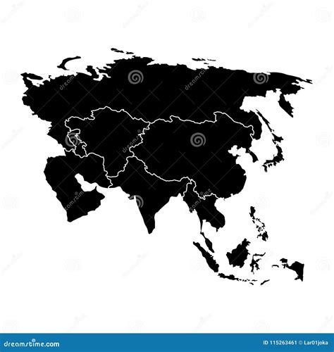 Political map of Asia stock vector. Illustration of continent - 115263461 - map of asia vector