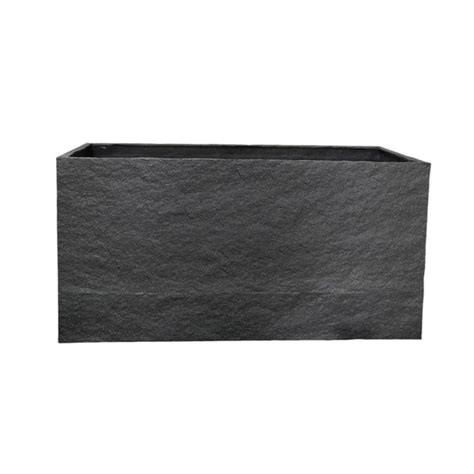 Dark Grey Rectangular Fibre Planter – Green Carpet