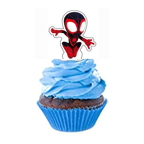 Buy HUA Party 24pcs Spiderman Cupcake Toppers,Spiderman Cake Toppers ...