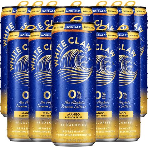 White Claw 12 Pack 0% Alcohol Mango Passion Fruit Non-Alcoholic Premium ...
