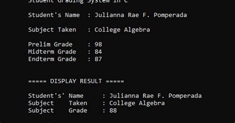 Simple Grading System in C Programming 的图像结果