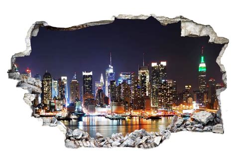 3D wall sticker New York skyline | wall-art.com
