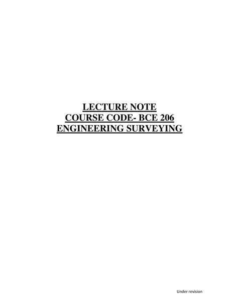 Engineering Surveying - LECTURE NOTE COURSE CODE- BCE 206 ENGINEERING ...