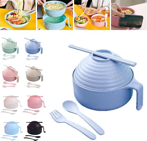 Amazon.com: 6 Piece Microwave Ramen Bowl with Strainer,Noodle Bowl with ...