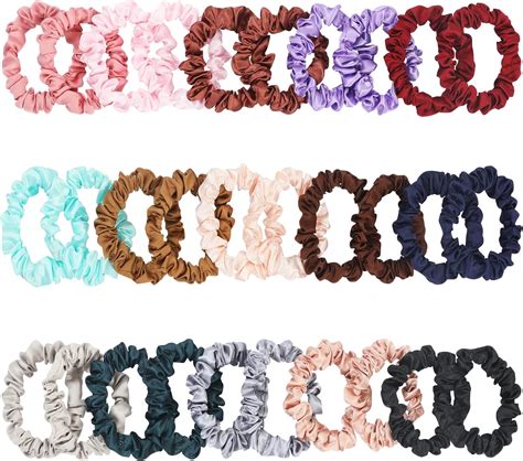 Amazon.com : KECUCO 30Pcs Small Silk Satin Hair Scrunchies, Hair Ties ...