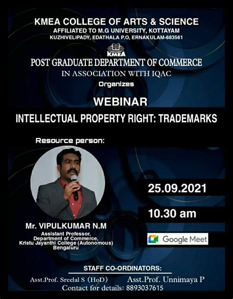 PG Department of Commerce and IQAC organized Webinar INTELLECTUAL ...